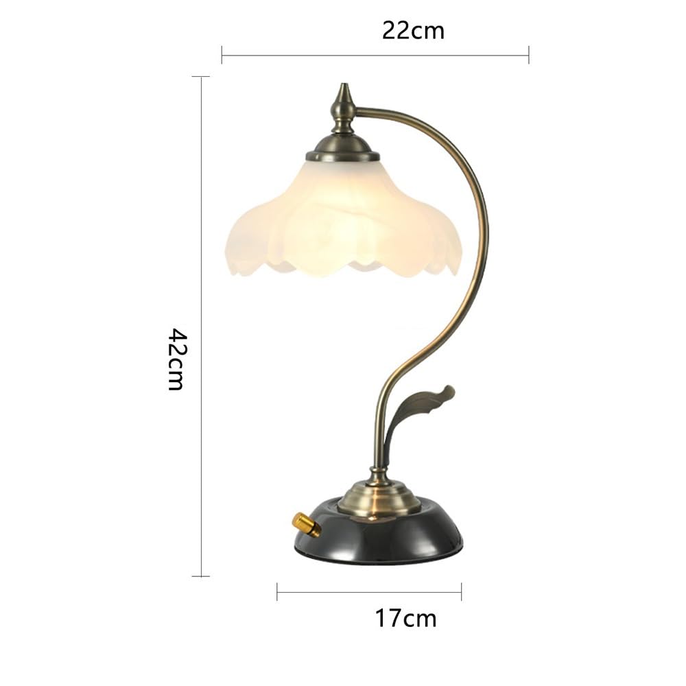 Affascinante Lampada da tavolo in vetro con fiori, lampada da tavolo for camera da letto, lampada da comodino, lampadina a LED, vintage, elegante, tradizionale Arredamento per la casa