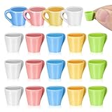 Abaodam 20 Stück Miniatur Tassen Set, Harz Puppenhaus Zubehör Becher, 5 Farben Mini Kaffee Teetassen für Spielzeuggeschirr, DIY Basteln und Feengarten Dekoration