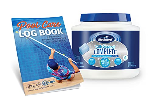 BioGuard SilkGuard Complete Chlorine Sticks 4lb with Swimming Pool Care Log Book