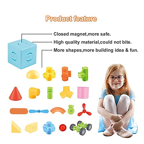 Lookengqbix 25-In-1 Magnetic 3D Building Shapes, Magnet Blocks Tiles,Stem Educational Toys W/25 Different Designs In Idea Book For Children Kids Brain Development #TOP3