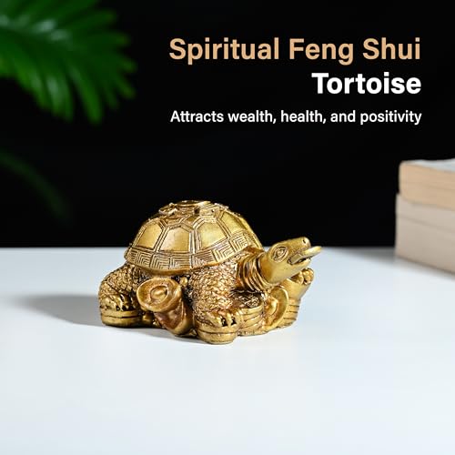 Image of ZAICUS Feng Shui Tortoise for Home Decor | Turtle on Coins for Good Luck | Vastu & Prosperity Ideal Showpiece & Diwali Gift for Housewarming, Office Desk & Decoration