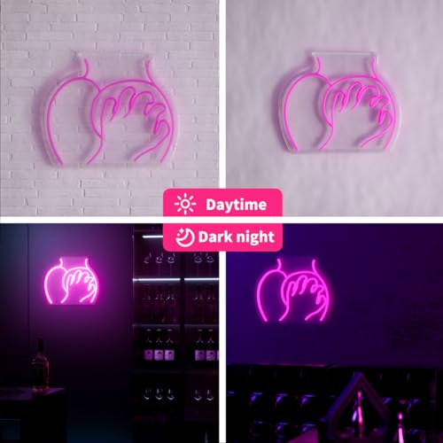 Image of Lady Neon Signs, Lady Neon Light Up Sign, Girl Women Body Neon Sign for Wall Decor, 16.1 inch x 12.6 inch Dimmable Pink LED Light Sign for Bedroom Bar Man Cave Game Room Party Decor, USB Powered