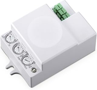 Detector de Movimiento por microondas para Techo/luminaria, Ideal para automatizar iluminación y Seguridad en Espacios Interiores.
