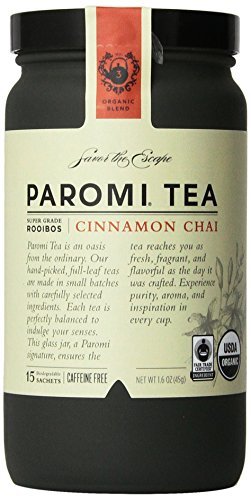 PAROMI TEA Cinnamon Chai Tea, Full-Leaf, 15-Count Tea Sachets, 1.6 oz Bottle by Paromi Tea