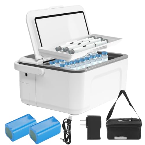 Electric Insulin Cooler Travel Case Box Insulin Fridge Portable Insulin Refrigerator Mini Fridge for 5-6 Pens Rechargeable Battery Temperature Control LCD Display Travel Case for Home Outdoor