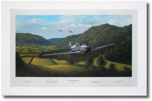 Planejunkie A Pack of Trouble by Ross Buckland - Me109 and P-47 Thunderbolt - Aviation Art