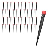 50 Stück ZONADAH Tropfbewässerungsstrahler Sprühgerät für 1/4 Zoll Bewässerungsschlauch, verstellbarer 360-Grad-Wasserfluss, Pfahltropfer, 5,1 Zoll Gartenbewässerungssystem