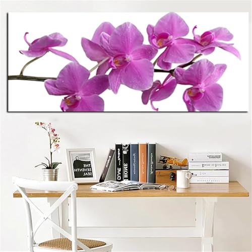 Broderie Diamant Phalaenopsis Fleur 5D DIY Grand Format 50x100cm pour Décoration Salon