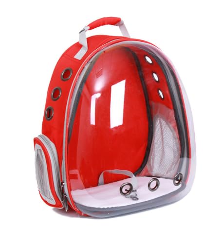 MumuElf 宇宙船型ペットキャリー パノラマ ペットバッグ 透明 ペットトラベルバッグ 猫犬兼用宇宙船型 大容量リュック UVカットパノラマ窓 折りたたみ設計 快適ショルダーパッド アウトドア活動安全快適 アウトドア旅行必須 (覆われていない,B)