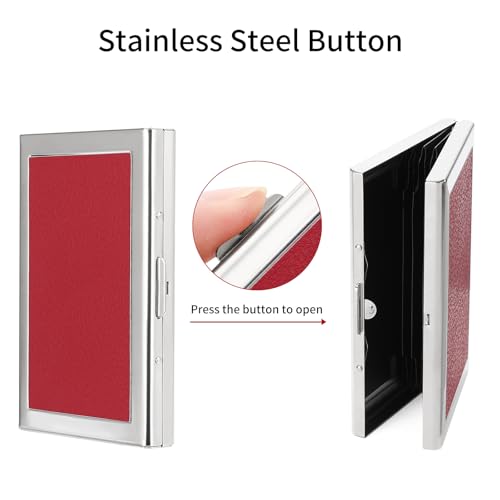 Image of Credit Card Holder Wallet for Women Men Stainless Steel Metal Card Case RFID Blocking Business Card Protector Case with 6 Slots