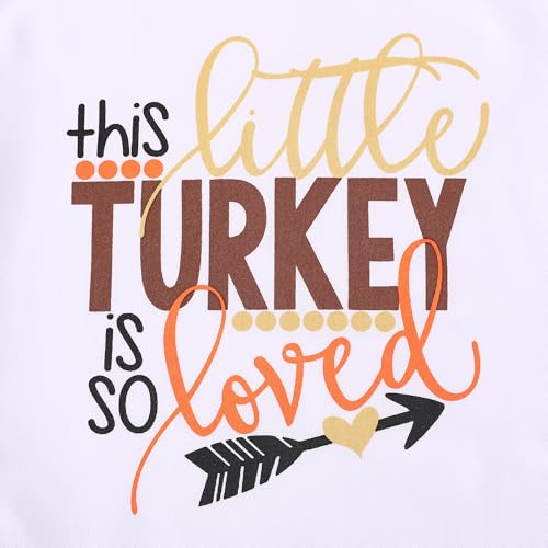 Image of Thanksgiving Toddler Girls Turkey Outfits Set Ruffle T-Shirt Dress and Pants Outfit Set 3-8Years