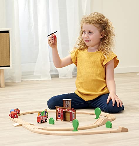 Eichhorn 100006205 100006205 Fire Brigade Set, 33 Pieces, 295 cm Track Length, FSC Certified Beech Wood - Image 3