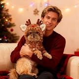 TECHEEL Weihnachten Haustier Kleidung Weihnachtskostüm Katzen Hunde Kostüm Weihnachts hundekostüm Weihnacht Weihnachtskostüm Katzen für Klein Hund Katze (Elch L)