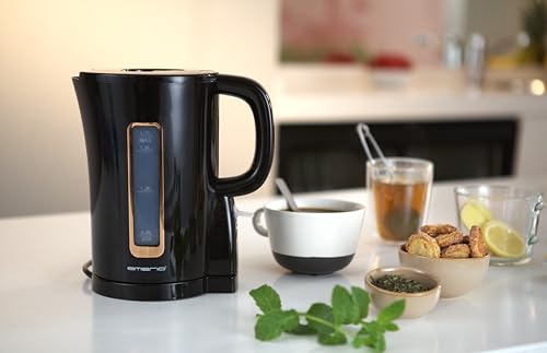 Emerio WK-125130 Vattenkokare 1,7L, 2200W, BPA-fri, svart/guld