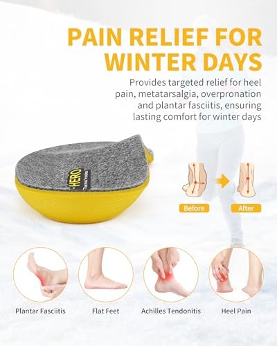 Image of WALKHERO Plantar Fasciitis Insoles - Arch Supports Wool Inserts, Lightweight Breathable Cushioning, Comfort Shock Absorption Inserts for Walking (Dark Gray Mens 6)
