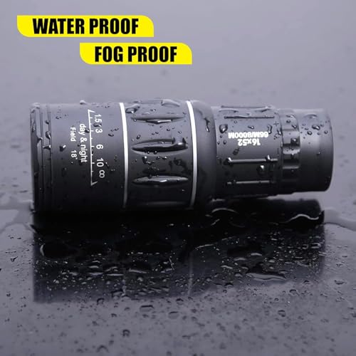 Image of HD Optical Monocular Camping Hiking Telescope Bird Watching | Compact - Waterproof Device | Dual Zoom Focus Telescope Black (16 x 52) ||