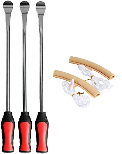 JMY 3 PCs Motorcycle Tire Spoon Levers Changing Tools Tire Steel 14.5-Inch with Rim Protector