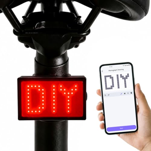 XIFOWE Smart Bike Tail Light, DIY Patterns & Text, USB-C Rechargeable, IPX5 - image 1