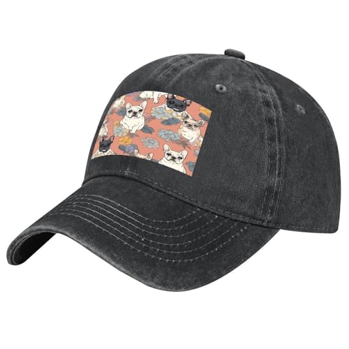 SMAZDFXX Cappellino da Baseball Classico con Stampa di Bulldog Francese, Cappellino da papà Premium per Tutti i Giorni