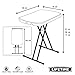 Mesa auxiliar plegable ajustable en altura 66 x 46 x 61-71 cm