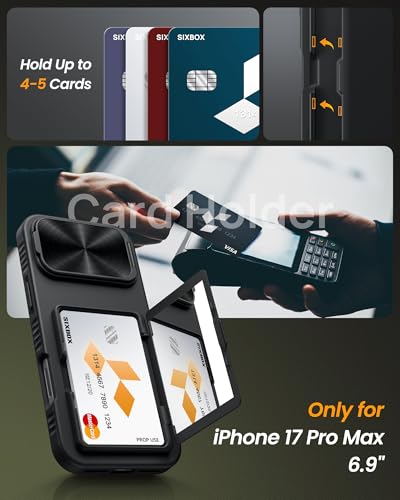 Image of for iPhone 17 Pro Max Case Wallet with Stand & Phone Lanyard Crossbody (2X Phone Tabs) & Card Holder & Camera Cover, Military Grade Drop Protection Phone Case for iPhone 17 Pro Max 2025, Black