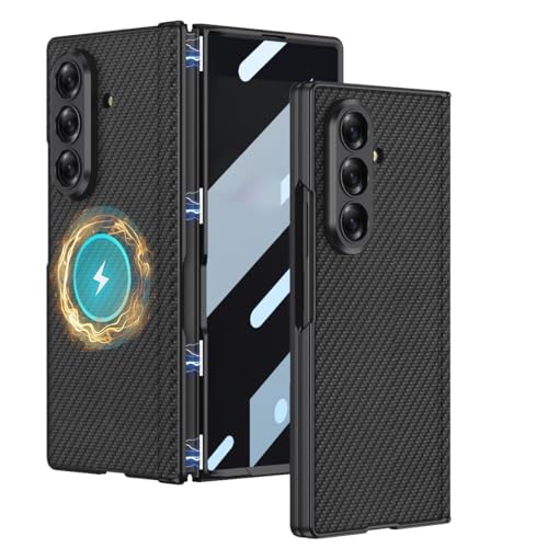 MUXQMOR Slim-Design Case for Samsung Galaxy Z Fold 7,Compatible with Magsafe, Magnetic Hinge Protection,Full-Body Case with Privacy Screen Protector (Leather Carbon Fiber Privacy) by MUXQMOR - Used condition - US$17.56