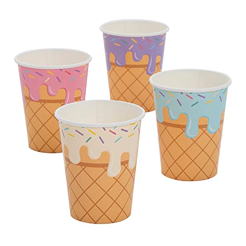 Fun Express Ice Cream Party Cones & Sprinkles Paper Cups - 8 Ct.