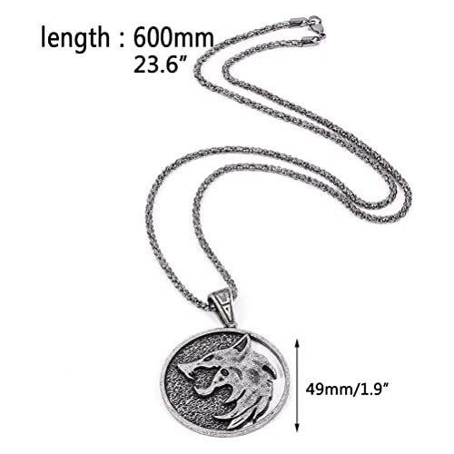 WYHFA Colar com pingente de medalhão de lobo, joia de aniversário, banhado a ouro, colar de lobo bra