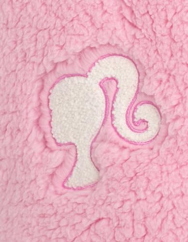 Barbie Little Girls' Sleeveless Fleece Zip-Up Jacket Vest Blush Pink 7-8 - image 5