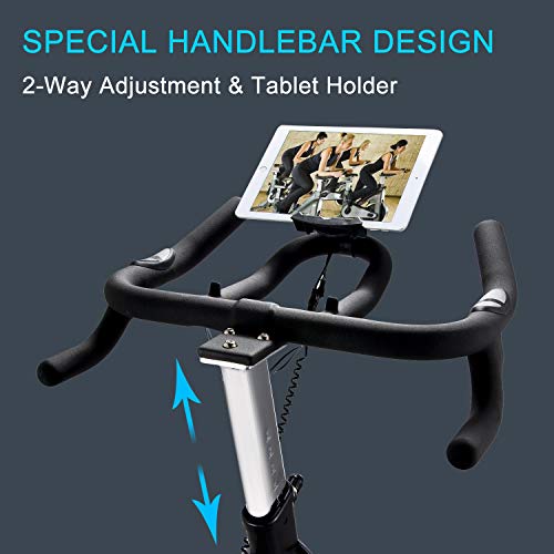 ECHANFIT Magnetic Belt Drive Exercise Bike Stationary Indoor Cycling Bike With Infinite Resistance Levels Multiple Hand Grip Positions Tablet Holder And 30 LBS Quiet Flywheel For Home Workout - Home Fitness Guru ECHANFIT Magnetic Belt Drive Exercise Bike Stationary Indoor Cycling Bike With Infinite Resistance Levels Multiple Hand Grip Positions Tablet Holder And 30 LBS Quiet Flywheel For Home Workout - Image 5