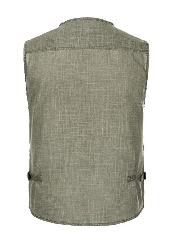 Image of Hbufnha Men's Casual Safari Travel Vest 16 Pockets Outdoor Work Vest Sleeveless Jacket Fishing Hiking Photograph