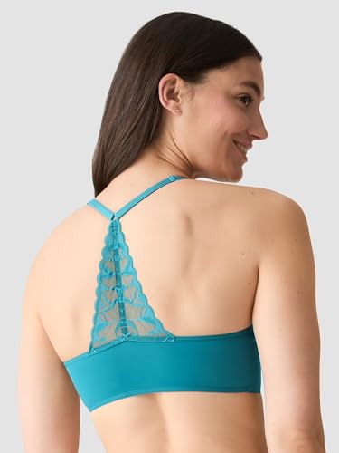 Image of True & Co Womens Lace Racerback Adjustable Strap Bralette