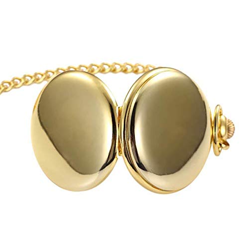 gazechimp Relógio de Bolso Masculino Folheado a Ouro Caçador Completo para Presente de Feriado de An
