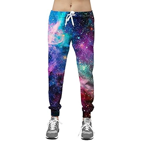 Surwin Unisex Pantalones de Chandal para Hombres Joggers con Bolsillo y Cordón - 3D Cielo Estrellado Cover
