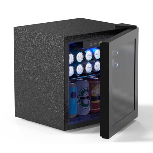 Yopower 36L Mini Beverage Cooler, 60 Cans Portable Small Bar Fridge with Glass Door & Interior Light, Compact Cooling Drink Fridge with Reversible Door & Adjustable Thermostat for Home Office Bar