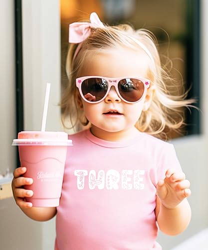 Image of Floral Numbers Ages 1-7 Birthday Girl Shirt for Baby & Toddler Youth Girls