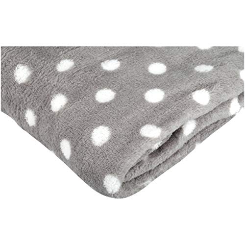 Image of Little Starter Plush Toddler Blanket, Grey Dot (Pack of 2)