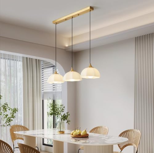 Lampe suspendue moderne 3 têtes en laiton pour remplacer un éclairage de table trop sombre