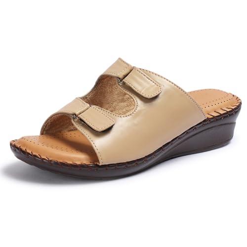 Image of Vendoz Women Doctor Sole Comfortable Beige Sandals