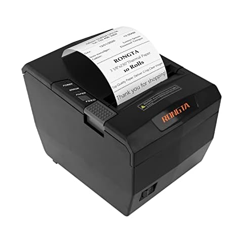 Rongta POS Printer, 80mm Thermal POS Receipt Printer with Auto Cutter, Cash Drawer Support, USB/Serial/Ethernet for Windows/Mac/Linux – Ideal POS Printer for Kitchen and Retail Use (RP327-USE) Cover