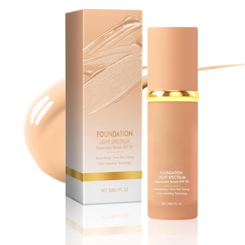 Image of 4 in 1 Foundation, Foundation 4 in 1 Light Spectrum, Hydrating Foundation Liquid, Hydrating Medium Full Coverage Concealer with Spf 50+, Waterproof (1pcs, 12cm)