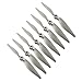 Genuine Gemfan 1070 (10x7) Propellers by RAYCorp. 8 CCW Pieces (Grey) - Glass Fiber Nylon 14-inch Planes & Fixed-Wing Aircraft Props + RAYCorp Battery Strap