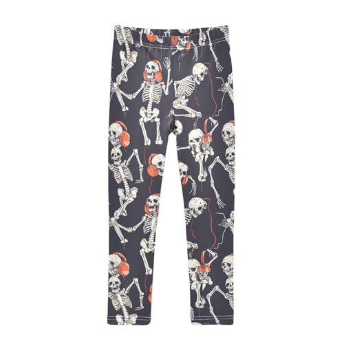 ZZKKO Girls Leggings Headphones and Skeleton Toddler Girls Clothes Leggings for Girls Toddler Girls Leggings 3-4T