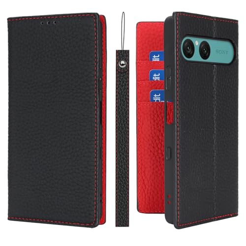 Havaya 対応 Xperia 10 VII ケース エクスペリア10 VII ケース 手帳型 カバー 本革 ストラップ SO-52F docomo SOG16 ソニー 第七世代 A502SO / XQ-FE44 au 耐衝撃 SoftBank カード収