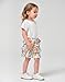 EASWEET Bamboo Viscose Kids Girls Skirt Fashion 3-Layer Tiered Ruffle Girls' Skorts, Sprightly Blossom, 6 Years