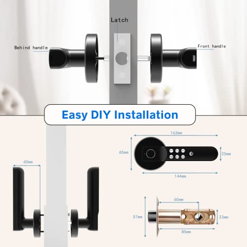 Gavdhe Fingerprint Door Lock,Biometric Door Lock Keyless Entry Door Locks With Silicone Keyboard,Smart Door Knob With100 Sets Biometric Fingerprints,50 Passwords For Home, Office, Apartment #TOP5