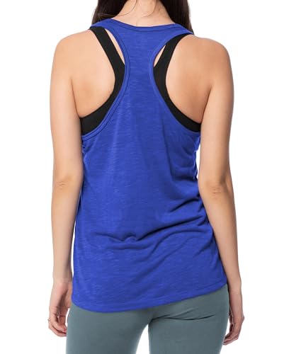 Image of Sexy Basics Women's Everyday Flowy Burnout Slub Racer Back Tanks | Active Workout Tops | Multi Packs & Colors