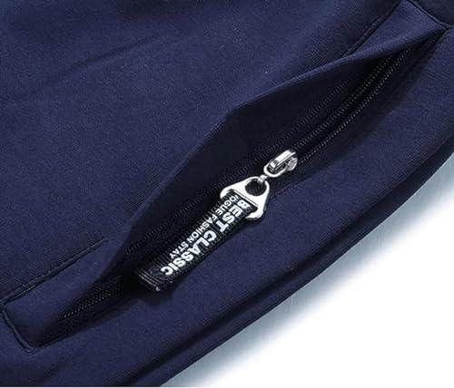 Image of JustSun Men's Casual Sports Shorts with Elastic Waist and Zipper Pockets