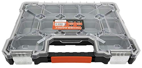 Fischer darex Mallette organiseur 12 compartiments - fermeture acier - Poignée ergonomique