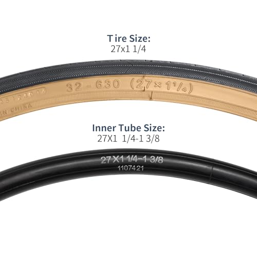 YUNSCM 2-PCS 27 inch Bike Tires 27×1 1/4 (32-630) Compatible